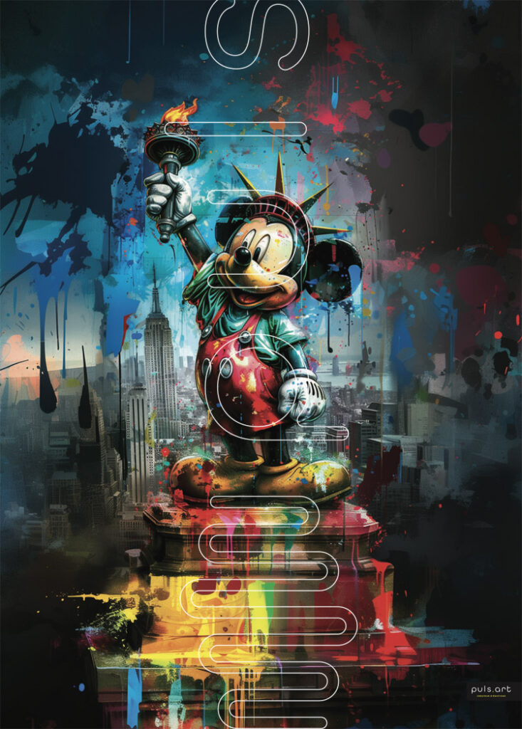Tableau Mickey Liberty, création Puls.art